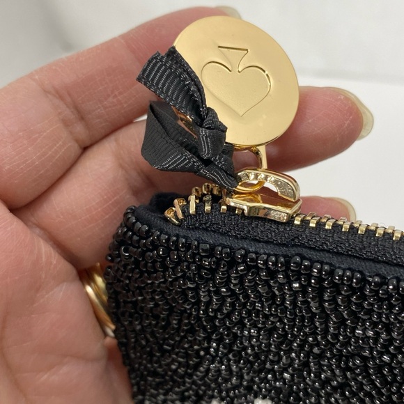 Kate Spade NY x Target CHAMPAGNE & FRENCH FRIES BLACK BEADED CLUTCH NEW NWT - Picture 3 of 6